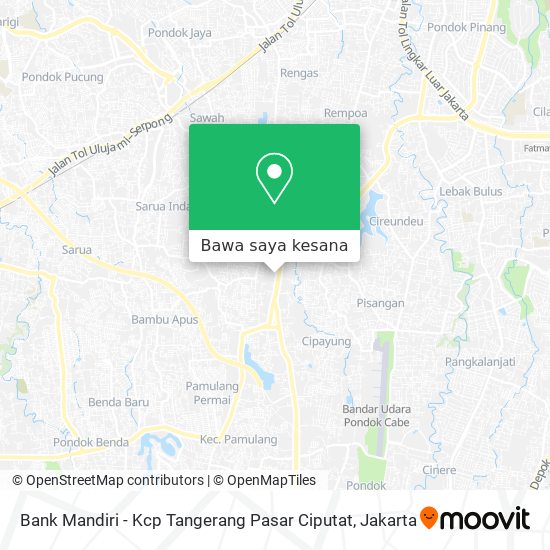 Peta Bank Mandiri - Kcp Tangerang Pasar Ciputat