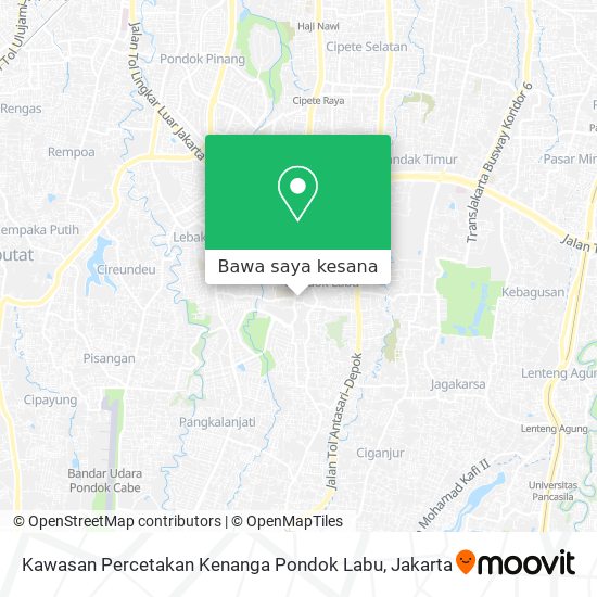 Peta Kawasan Percetakan Kenanga Pondok Labu