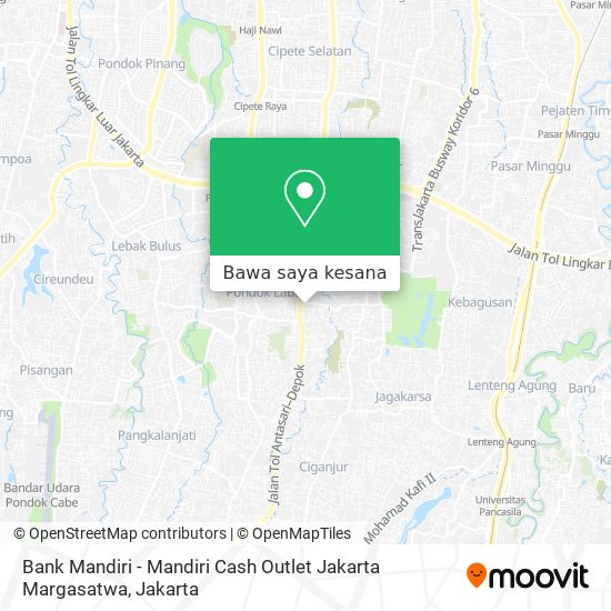 Peta Bank Mandiri - Mandiri Cash Outlet Jakarta Margasatwa