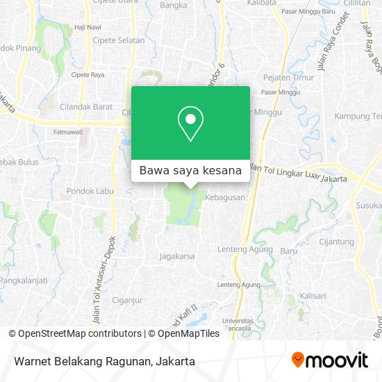 Peta Warnet Belakang Ragunan