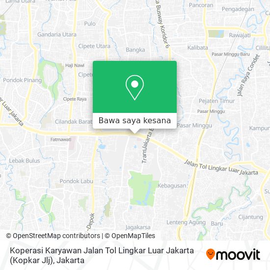 Peta Koperasi Karyawan Jalan Tol Lingkar Luar Jakarta (Kopkar Jlj)