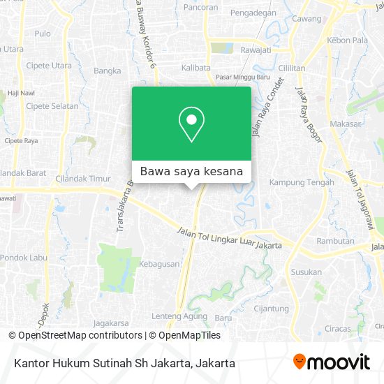 Peta Kantor Hukum Sutinah Sh Jakarta