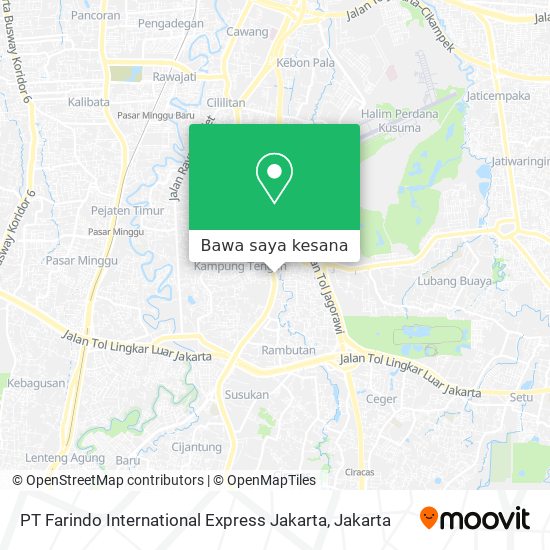 Peta PT Farindo International Express Jakarta