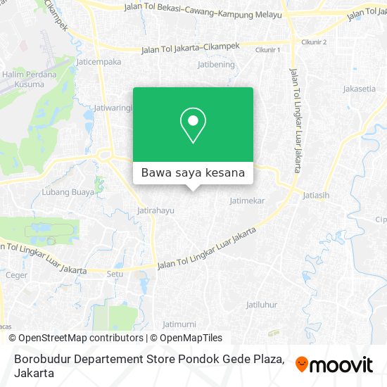 Peta Borobudur Departement Store Pondok Gede Plaza