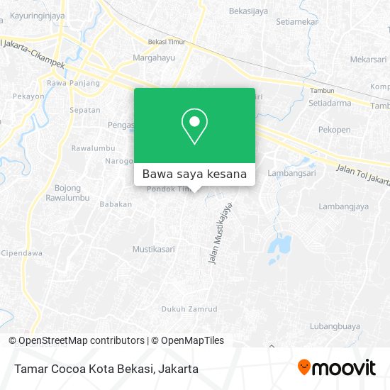 Peta Tamar Cocoa Kota Bekasi