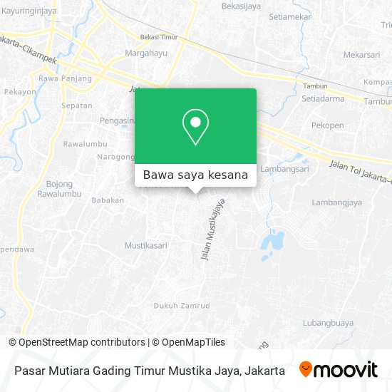 Peta Pasar Mutiara Gading Timur Mustika Jaya