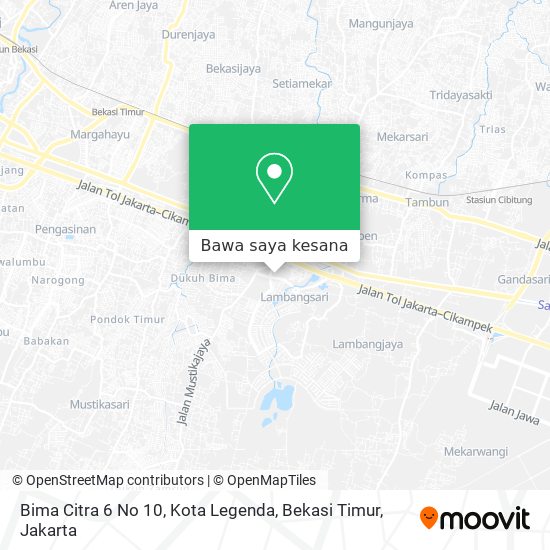 Peta Bima Citra 6 No 10, Kota Legenda, Bekasi Timur