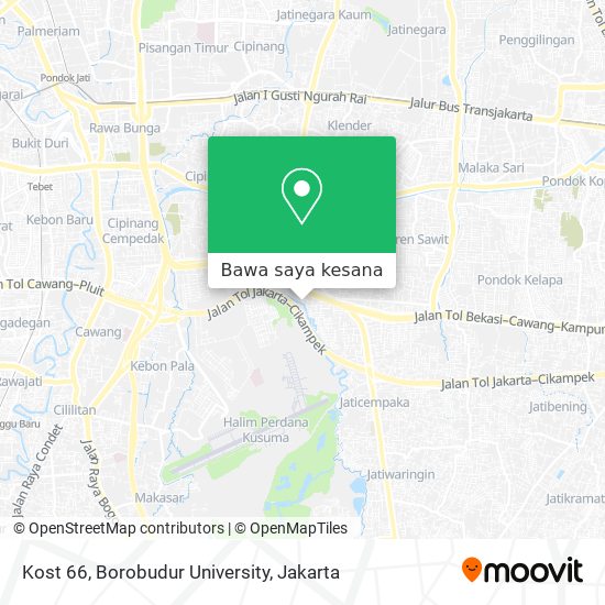 Peta Kost 66, Borobudur University