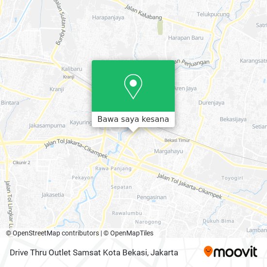 Peta Drive Thru Outlet Samsat Kota Bekasi