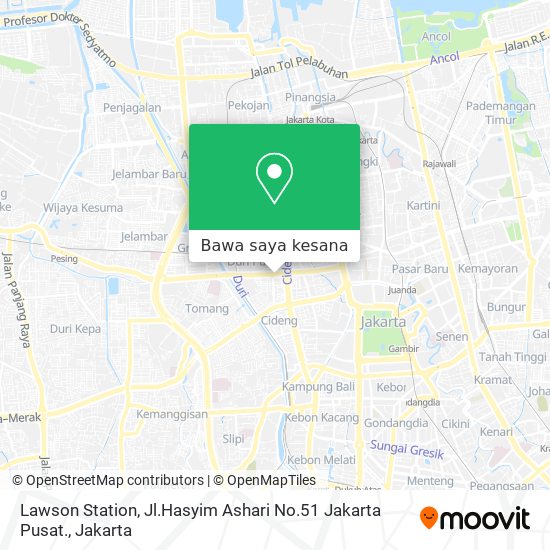 Peta Lawson Station, Jl.Hasyim Ashari No.51 Jakarta Pusat.