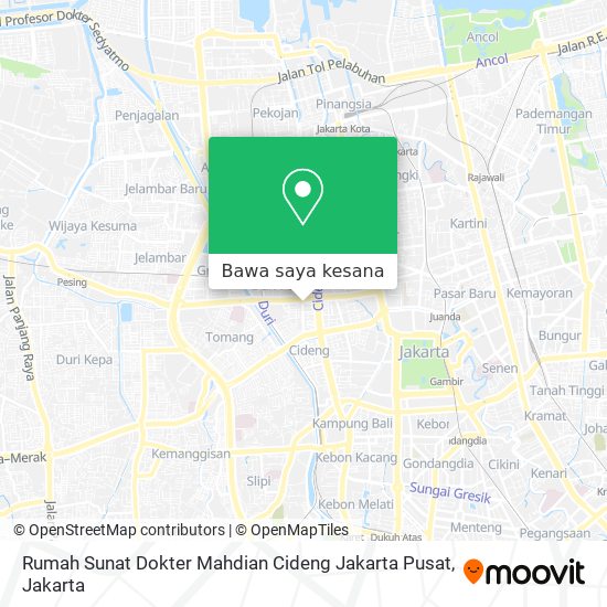 Peta Rumah Sunat Dokter Mahdian Cideng Jakarta Pusat