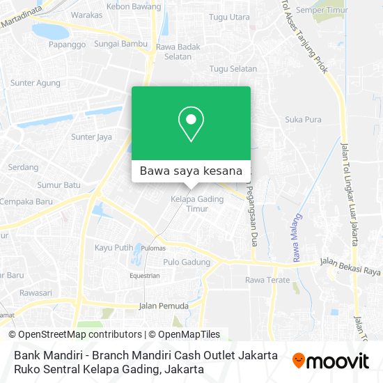 Peta Bank Mandiri - Branch Mandiri Cash Outlet Jakarta Ruko Sentral Kelapa Gading