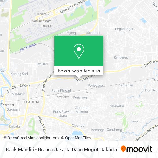 Peta Bank Mandiri - Branch Jakarta Daan Mogot