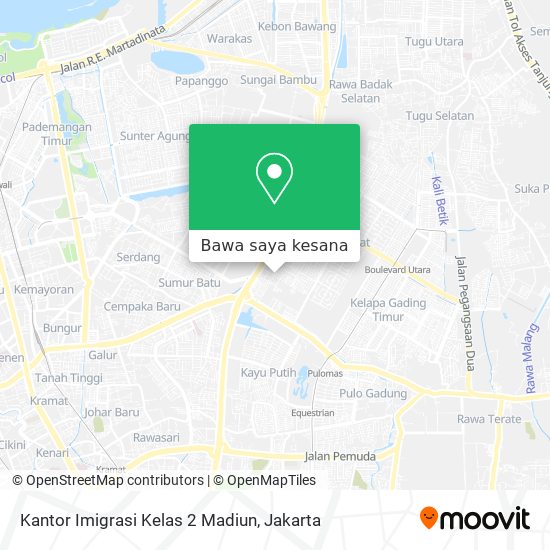 Peta Kantor Imigrasi Kelas 2 Madiun