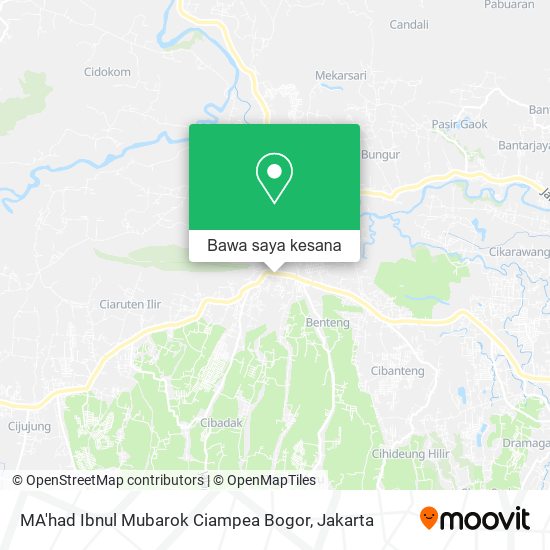 Peta MA'had Ibnul Mubarok Ciampea Bogor
