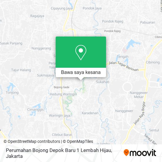 Peta Perumahan Bojong Depok Baru 1 Lembah Hijau