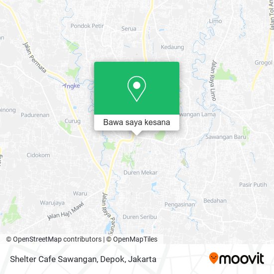 Peta Shelter Cafe Sawangan, Depok