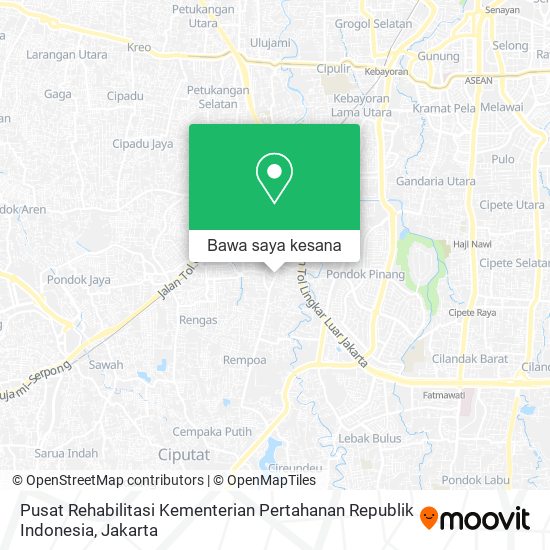 Peta Pusat Rehabilitasi Kementerian Pertahanan Republik Indonesia