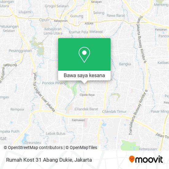 Peta Rumah Kost 31 Abang Dukie