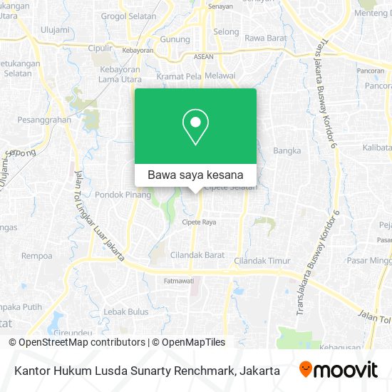 Peta Kantor Hukum Lusda Sunarty Renchmark