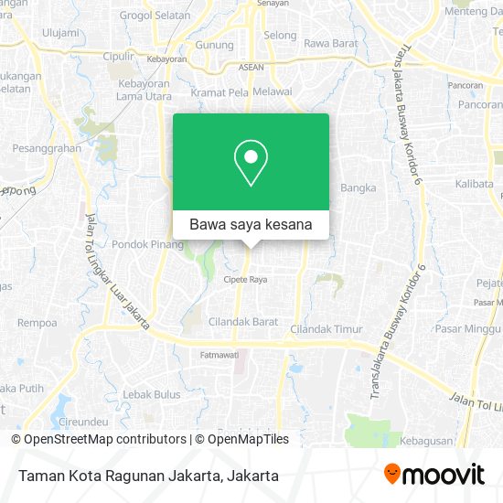 Peta Taman Kota Ragunan Jakarta