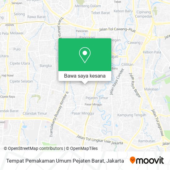 Peta Tempat Pemakaman Umum Pejaten Barat