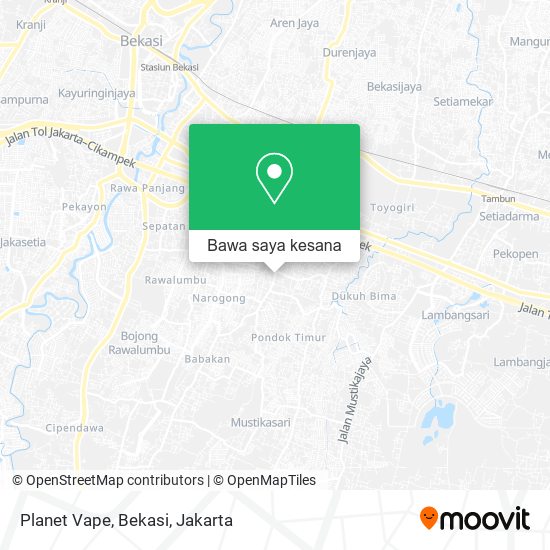 Peta Planet Vape, Bekasi