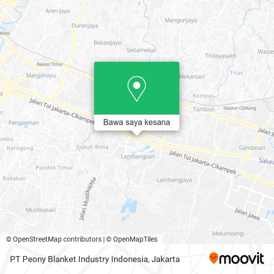 Peta PT Peony Blanket Industry Indonesia