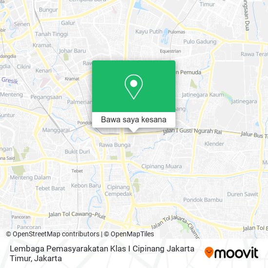 Peta Lembaga Pemasyarakatan Klas I Cipinang Jakarta Timur