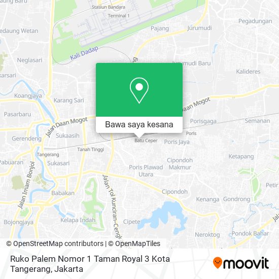 Peta Ruko Palem Nomor 1 Taman Royal 3 Kota Tangerang