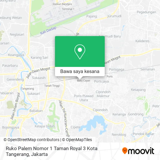 Peta Ruko Palem Nomor 1 Taman Royal 3 Kota Tangerang