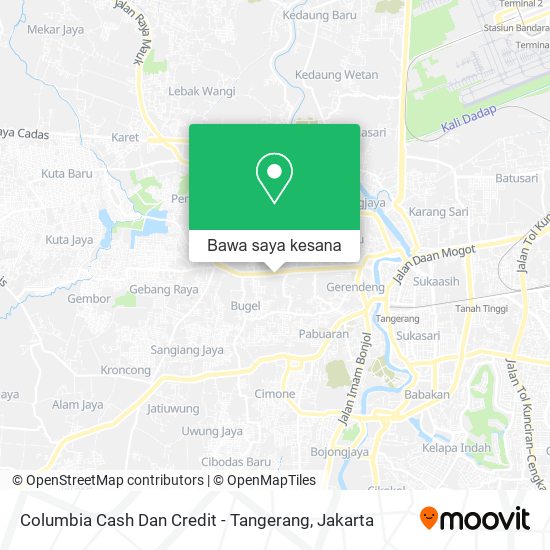 Peta Columbia Cash Dan Credit - Tangerang