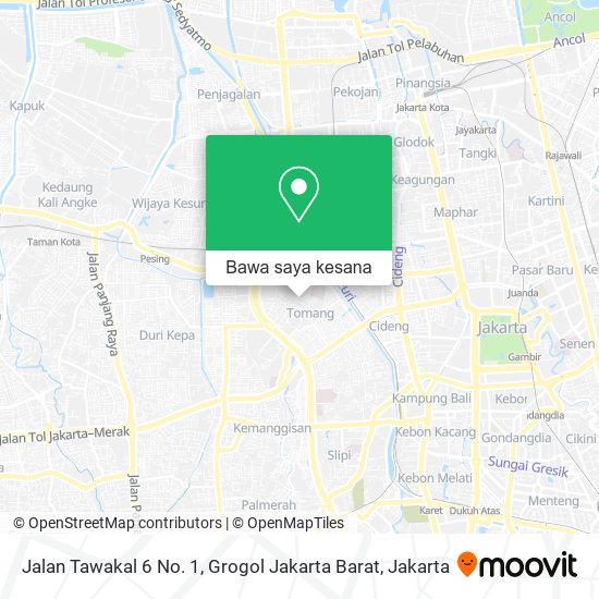 Peta Jalan Tawakal 6 No. 1, Grogol Jakarta Barat