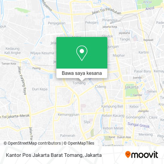 Peta Kantor Pos Jakarta Barat Tomang