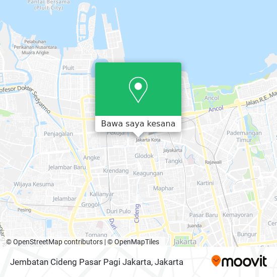 Peta Jembatan Cideng Pasar Pagi Jakarta