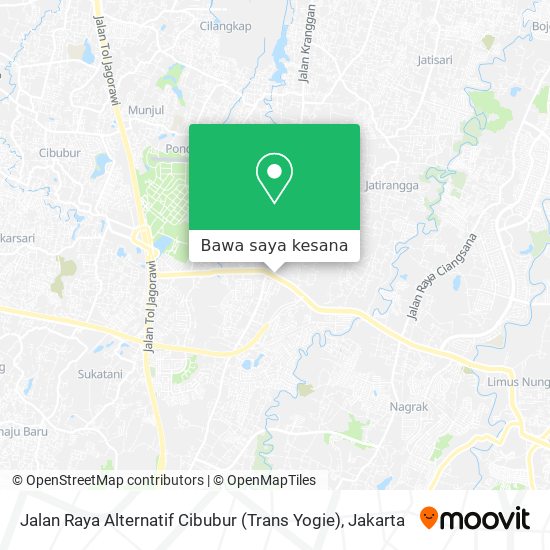 Peta Jalan Raya Alternatif Cibubur (Trans Yogie)