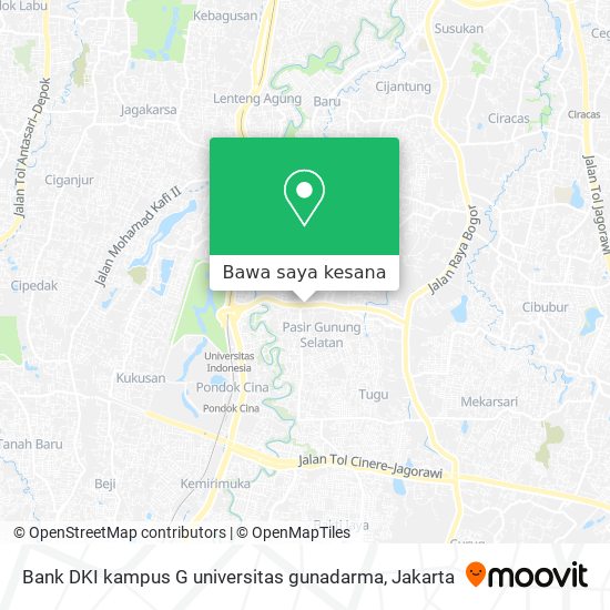 Peta Bank DKI  kampus G universitas gunadarma