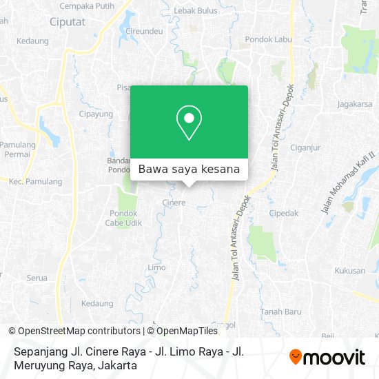 Peta Sepanjang Jl. Cinere Raya - Jl. Limo Raya - Jl. Meruyung Raya