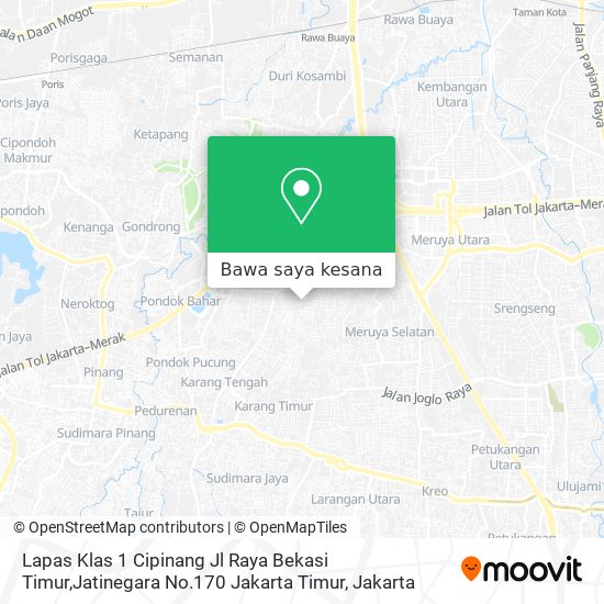 Peta Lapas Klas 1 Cipinang Jl Raya Bekasi Timur,Jatinegara No.170 Jakarta Timur