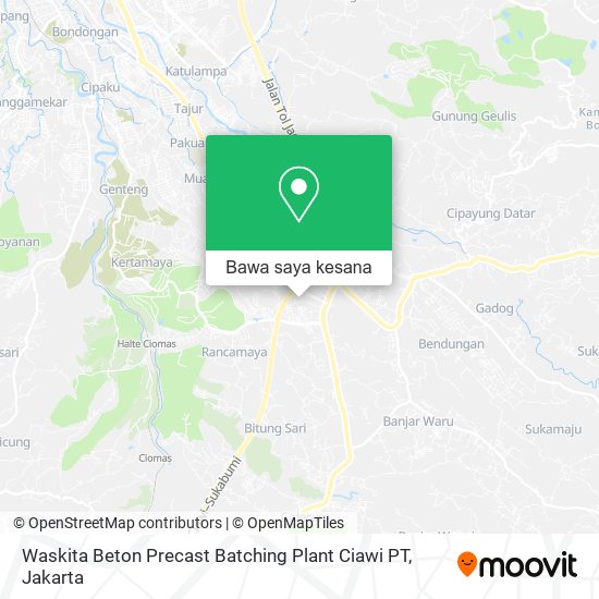 Peta Waskita Beton Precast Batching Plant Ciawi PT
