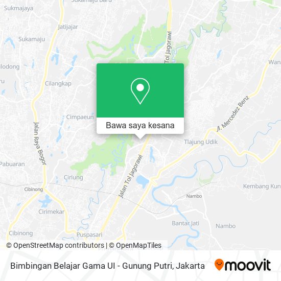 Peta Bimbingan Belajar Gama UI - Gunung Putri