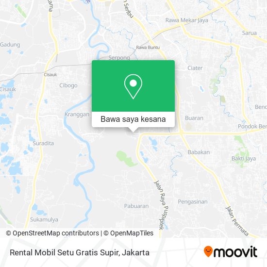 Peta Rental Mobil Setu Gratis Supir