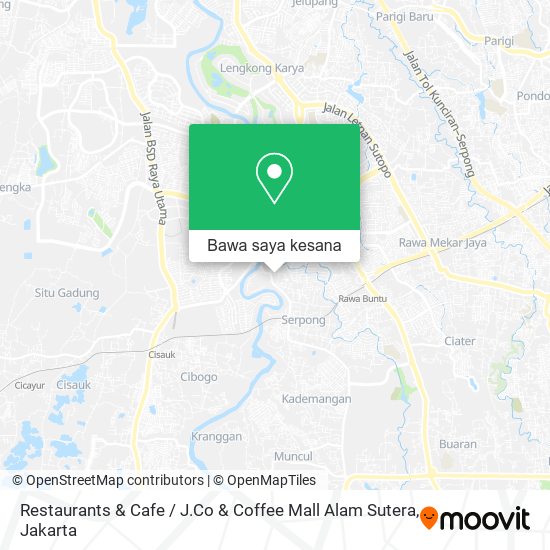 Peta Restaurants & Cafe / J.Co & Coffee Mall Alam Sutera