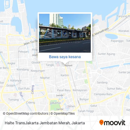 Peta Halte TransJakarta Jembatan Merah