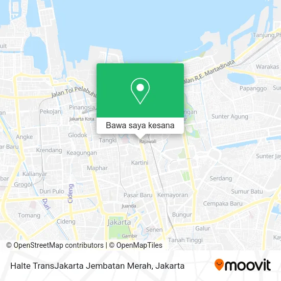 Peta Halte TransJakarta Jembatan Merah