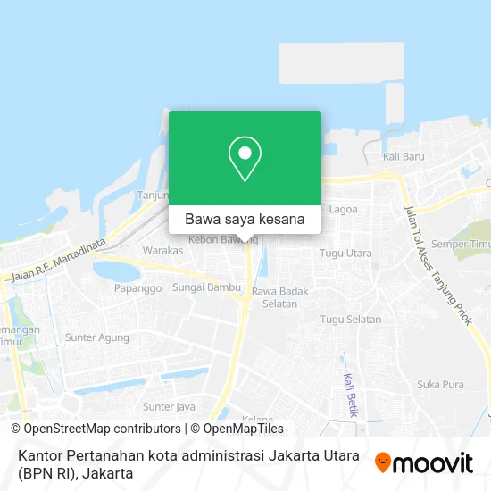 Peta Kantor Pertanahan kota administrasi Jakarta Utara (BPN RI)