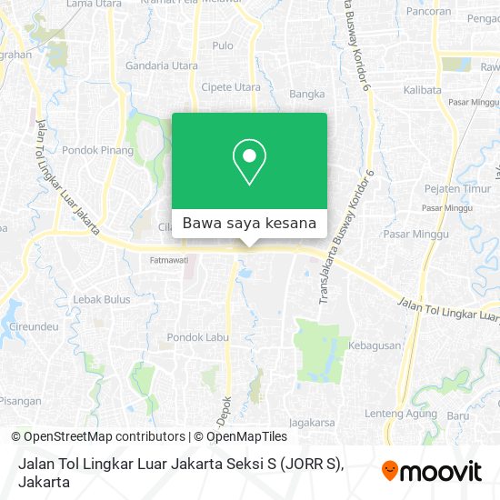 Peta Jalan Tol Lingkar Luar Jakarta Seksi S (JORR S)