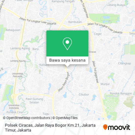 Peta Polsek Ciracas, Jalan Raya Bogor Km.21, Jakarta Timur