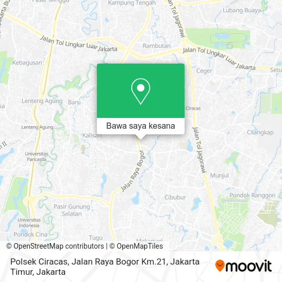 Peta Polsek Ciracas, Jalan Raya Bogor Km.21, Jakarta Timur