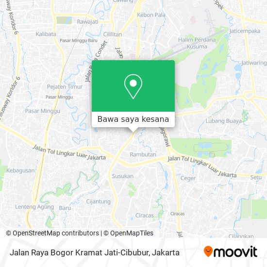 Peta Jalan Raya Bogor Kramat Jati-Cibubur